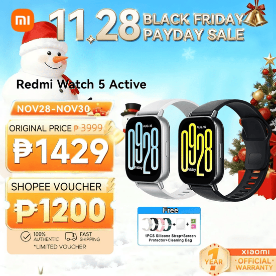 Xiaomi Redmi Watch 5 Active 2inch LCD Display Clear Calling 5ATM Waterproof Smart Watch for only ~~₱3,999~~ ₱1,200.